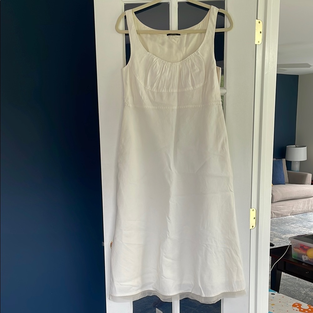 Elie Tahari Elegant linen White Sleeveless Dress